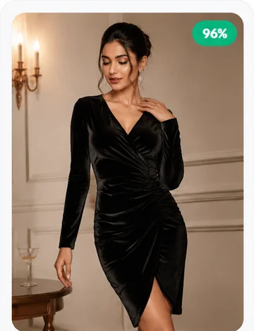 Velvet Wrap Party Dress