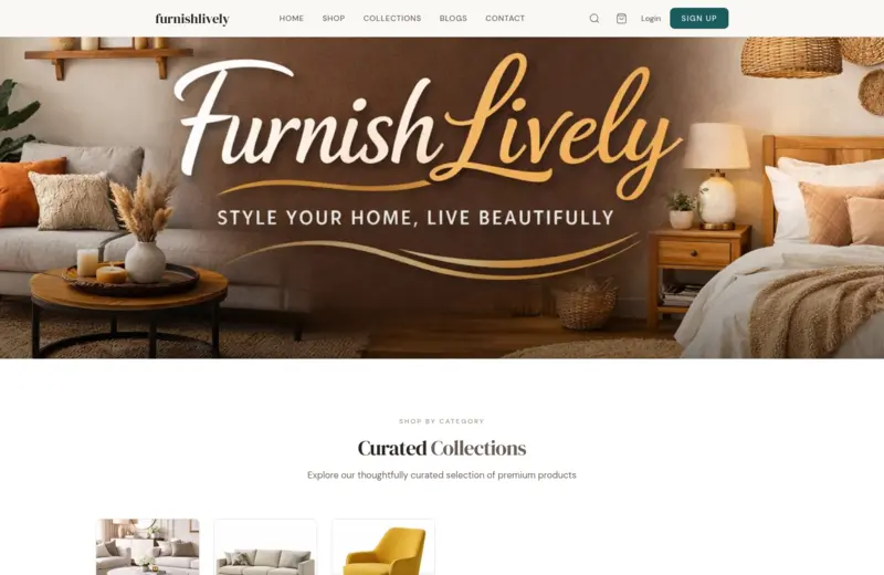 FurnishLively.com - Home & Furniture store built on Ecomplify