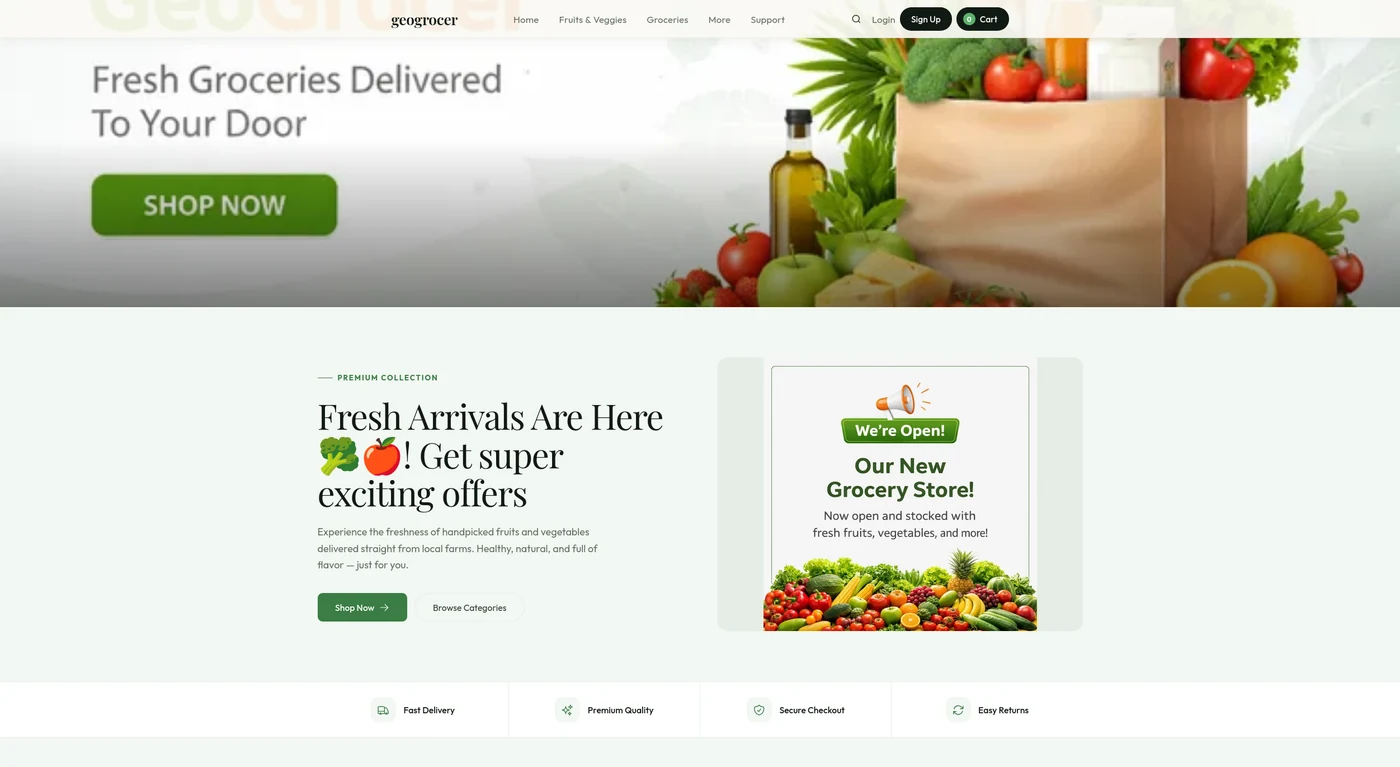 GeoGrocer.com - Grocery & Food store built on Ecomplify