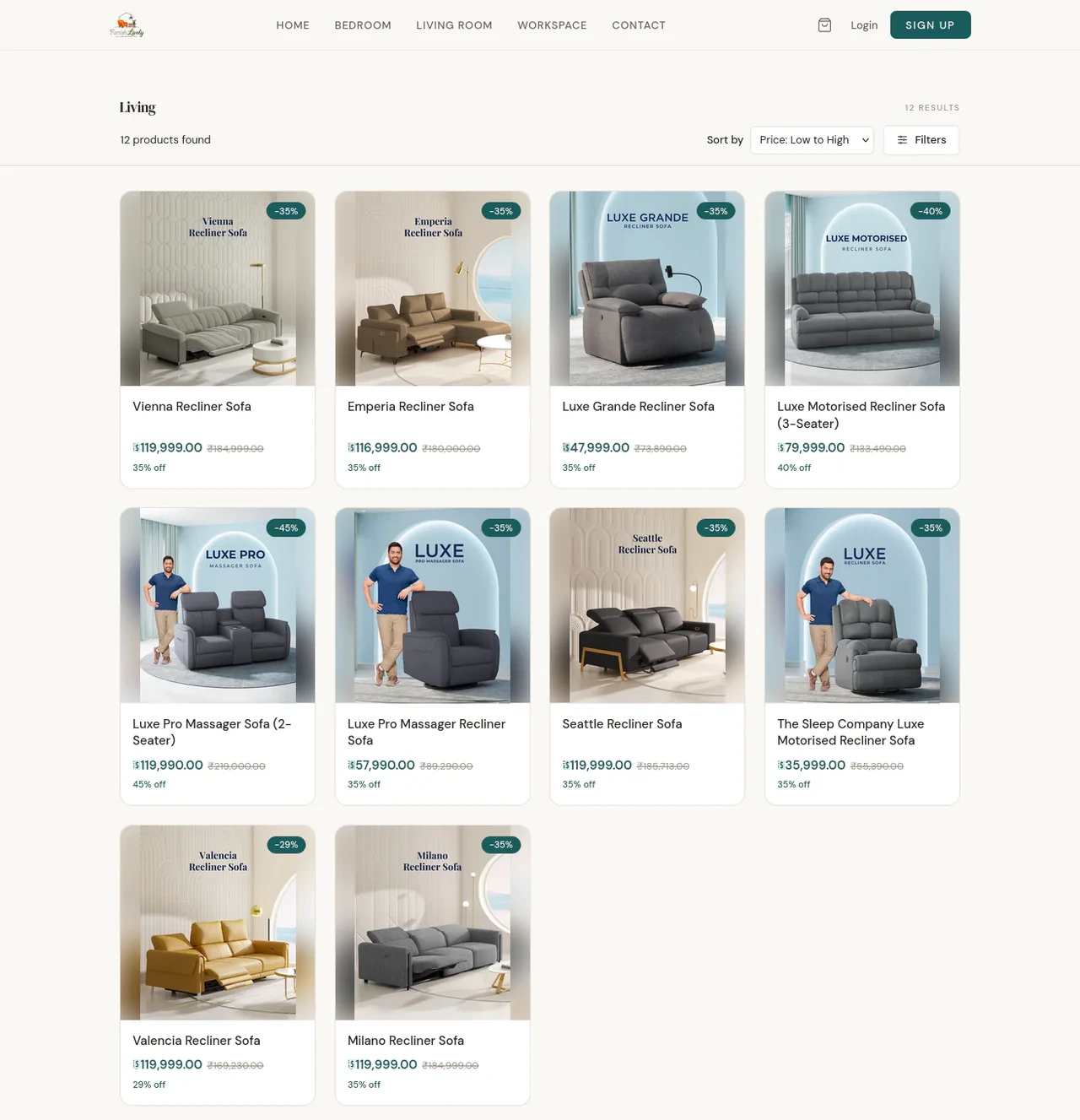 FurnishLively product search page - live Ecomplify demo store